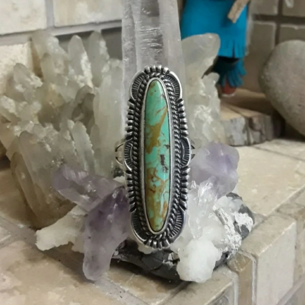 Vtg Sterling Navajo Turquoise Ring